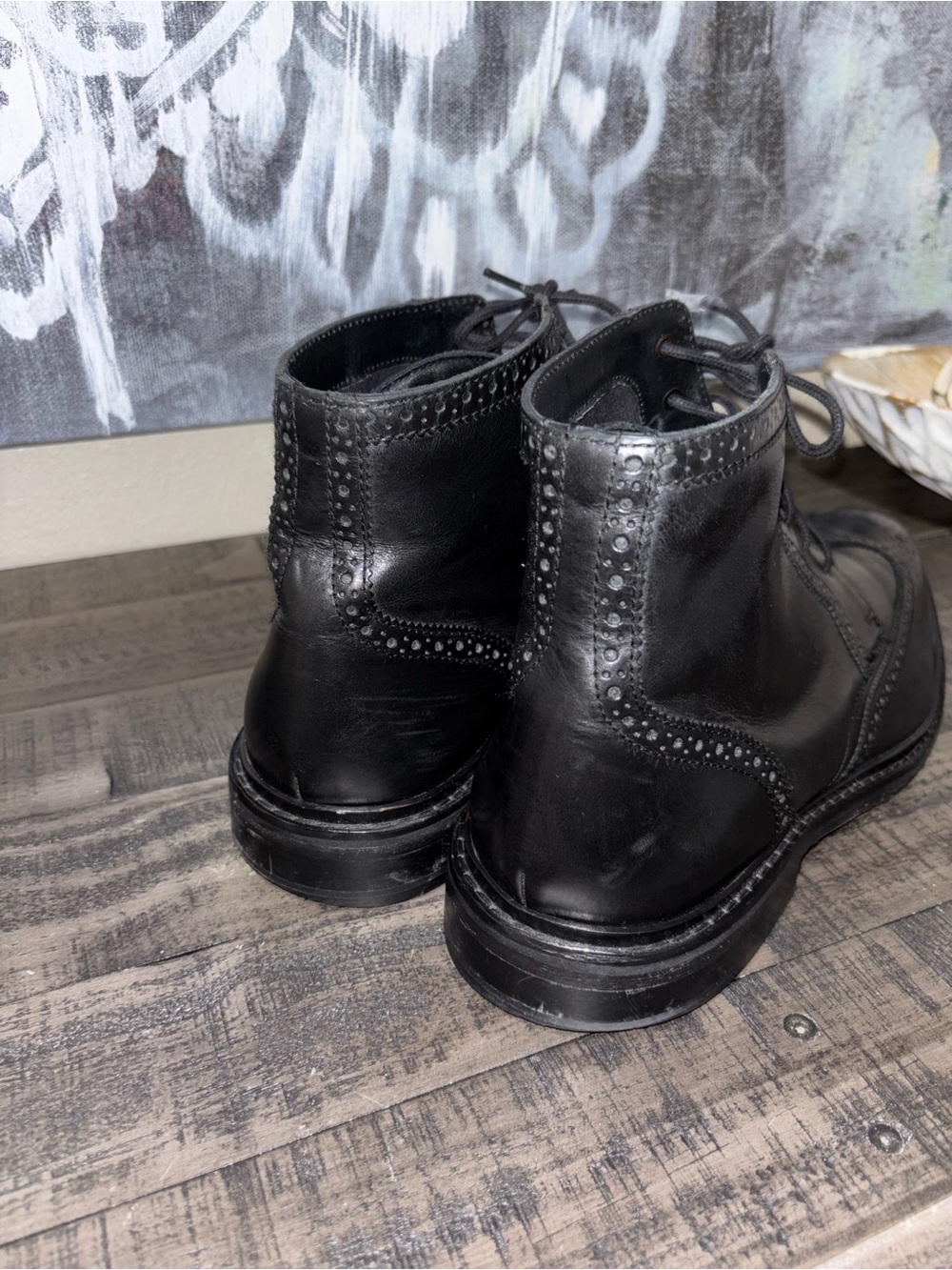 Men's Cole Haan Air Colton LEATHER Wingtip Ankle BOOTS 12M - Picture 9 of 13